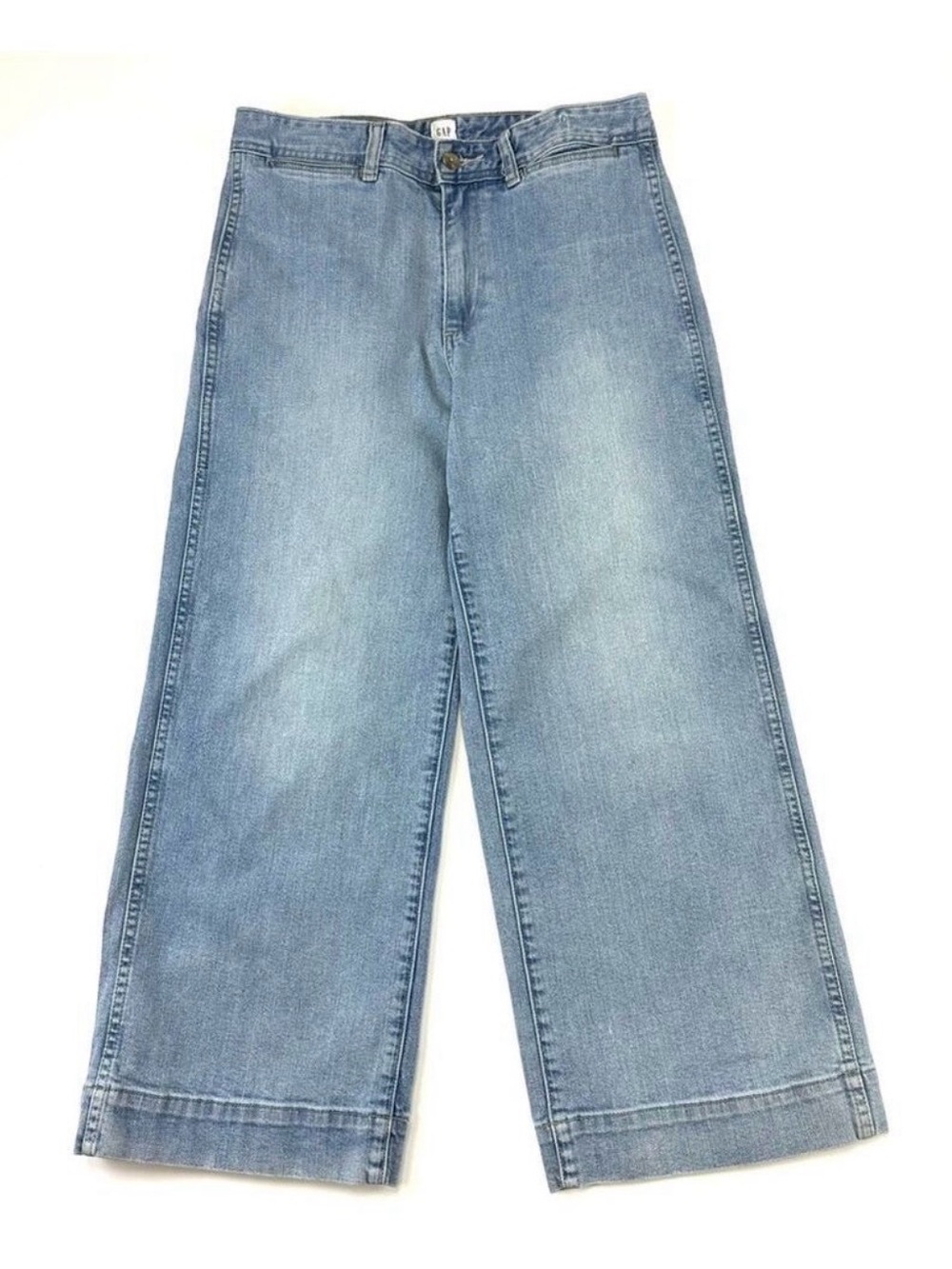 Gap wide leg crop jeans Womens Size 10 high waisted Soft denim Stretch Cotton